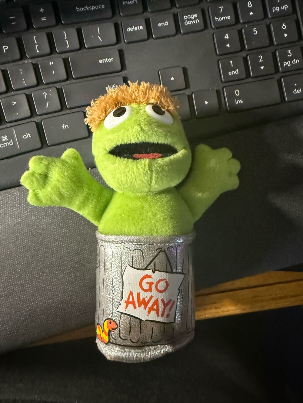 GUND Oscar the Grouch in Trash Can "Go Away!" Plush 6”